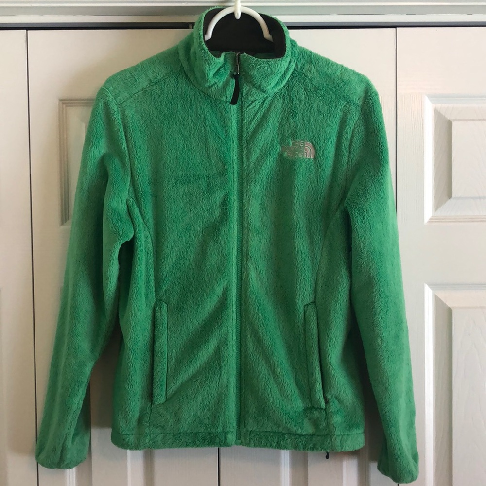 North Face green fleece jacket